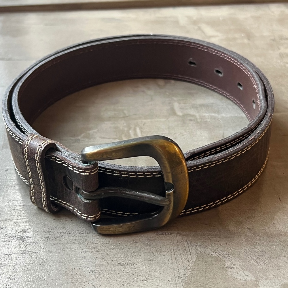 Dark brown leather belt Cuero Vaca